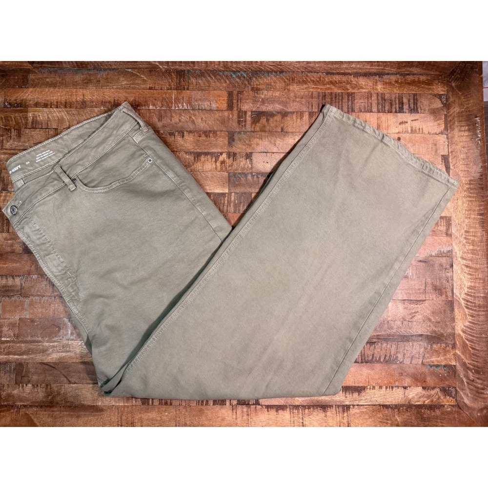 Old Navy Sky-Hi Wide Leg Extra High Rise Olive Green Pants 20